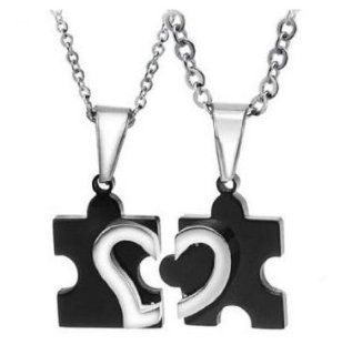 His & Hers Matching Set Titanium Couple Pendant Necklace Korean Love Style in a Gift Box (ONE PAIR)  NK206 Jewelry