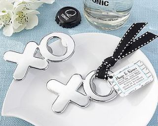 'hugs & kisses from mr & mrs' bottle opener by hope and willow