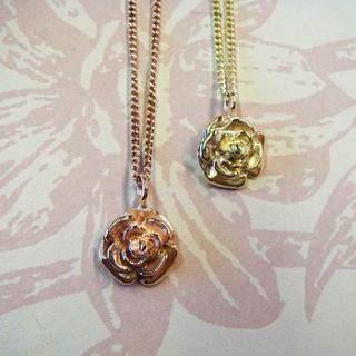 gold rose necklace by heather scott jewellery