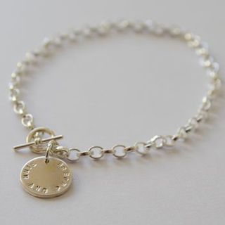 personalised silver message bracelet by bbel