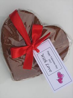 chocolate brownie heart by shortbread gift company