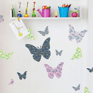 patterned butterflies wall stickers by spin collective