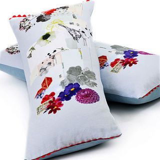 bottle garden baguette cushion by catherine hammerton