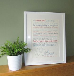 'what we did' family print by precious little plum