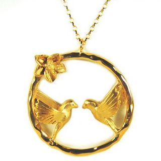 gold love bird necklace by alice stewart