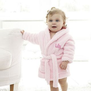 pink fleece baby robe by my 1st years