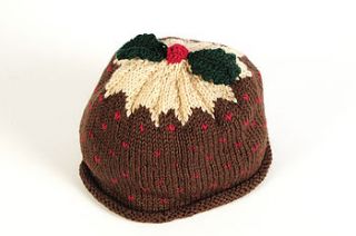 baby's hand knitted christmas pudding hat by sweetheart knits