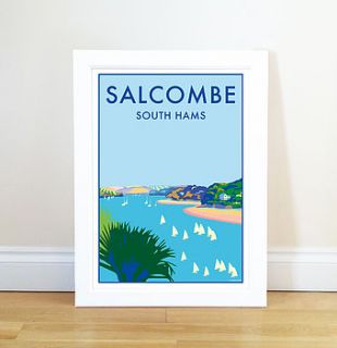 vintage style seaside poster of salcombe by becky bettesworth