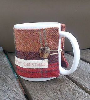 handmade 'merry christmas' mug cosy by the nursery blind company