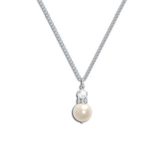 crystal elegance pearl pendant necklace by chez bec