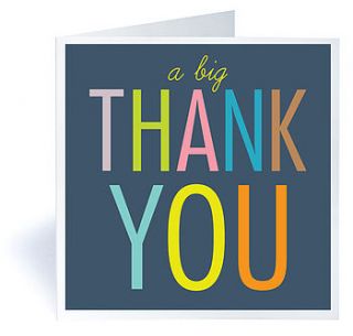 six 'big thank you' cards by mrs booth