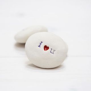 i heart you gift pebble by badgers badgers