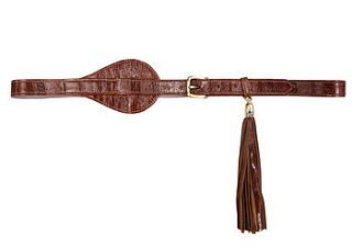 leather tassel belt by amy george