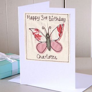 personalised embroidered butterfly card by milly and pip