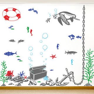 'under the sea' vinyl wall sticker set by oakdene designs