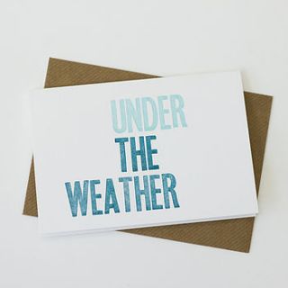 under the weather letterpress card by prickle press