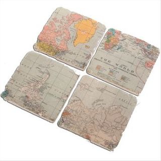 map of the world coasters by little red heart