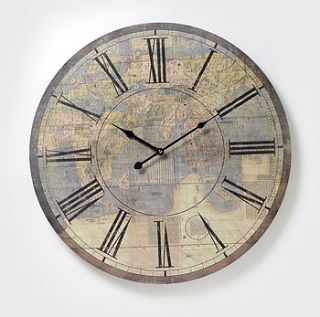 large antique atlas wall clock by the alphabet gift shop