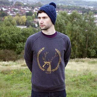 organic mens 'simon the stag' sweater by boodle