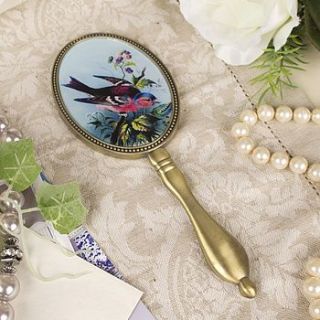 vintage bird hand mirror by dibor