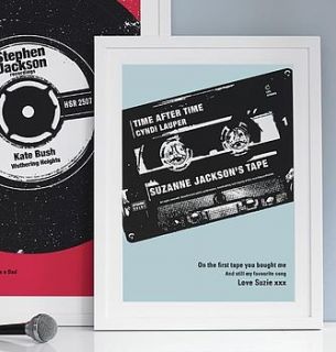 personalised number one cassette print by betsy benn