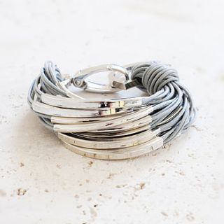 katia silver and thread bracelet by bloom boutique