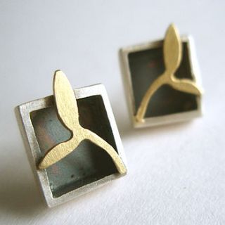 ariana silver and 9ct gold earrings by kate smith jewellery