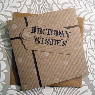 handmade 'birthday wishes' card by boo boo and the bear