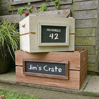 personalised crate   large with blackboard by plantabox