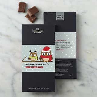 'teacher' christmas personalised chocolate by quirky gift library