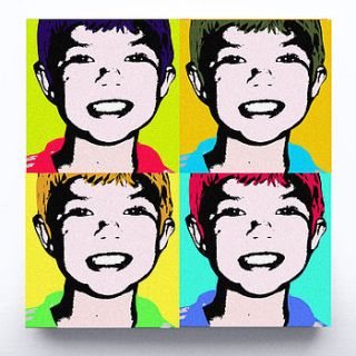 personalised funky pop art canvas by manimoo