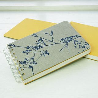 letterpress sparrow notebook by the art rooms