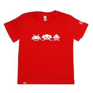 child's retro arcade invaders t shirt by occasional human