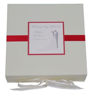 personalised bride & groom wedding memory box by dreams to reality design ltd