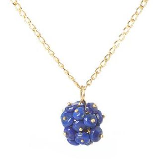 lapis lazuli pompom necklace by kate wood jewellery