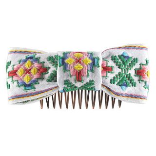 embroidered bow hair slide by lowie