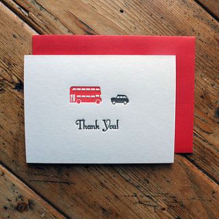 letterpress 'london' thank you card by wolf & ink