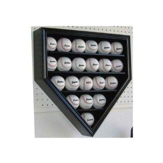 21 Home Plate Shape Baseball Display Case Holder Cabinet, with 98% UV Protection door, Locks, Black Finish (B21 BLA)  Sports Related Display Cases  Sports & Outdoors