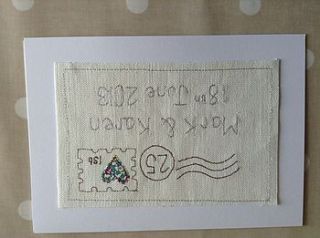 silver wedding anniversary card by caroline watts embroidery