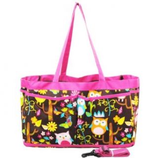 Owl TownTM Print Collapsible Organizer Utility Tote Bag Caddy hotpink Clothing
