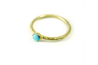 solid gold and turquoise stacking ring by frillybylily