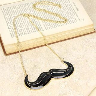 enamel moustache necklace by lisa angel