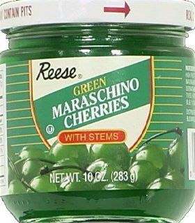 Cherry Green Stem (Pack of 6)  Canned And Jarred Cherries  Grocery & Gourmet Food