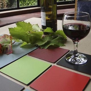 set of six square leather coasters by artbox