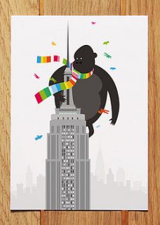 king kong postcard by showler and showler
