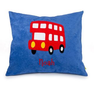 personalised london bus cushion by funky feet fashions