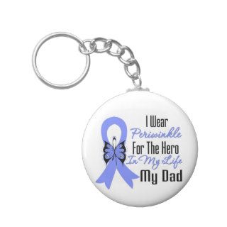 Esophageal Cancer Ribbon Hero My Dad Keychain