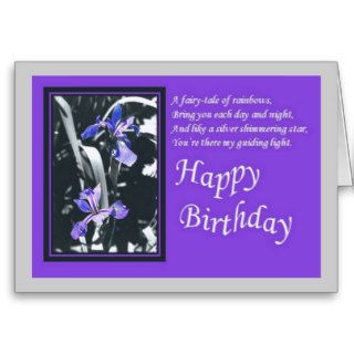 Purple Iris Happy Birthday Card