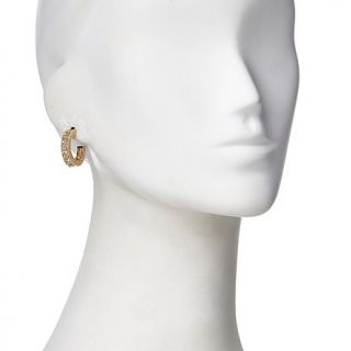 Technibond® 1.69ct Oval Prasiolite Filigree C Hoop Earrings