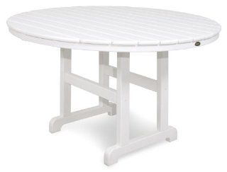 Trex Outdoor Furniture TXRT248CW Monterey Bay Round Dining Table, 48 Inch, Classic White  Patio Dining Tables  Patio, Lawn & Garden